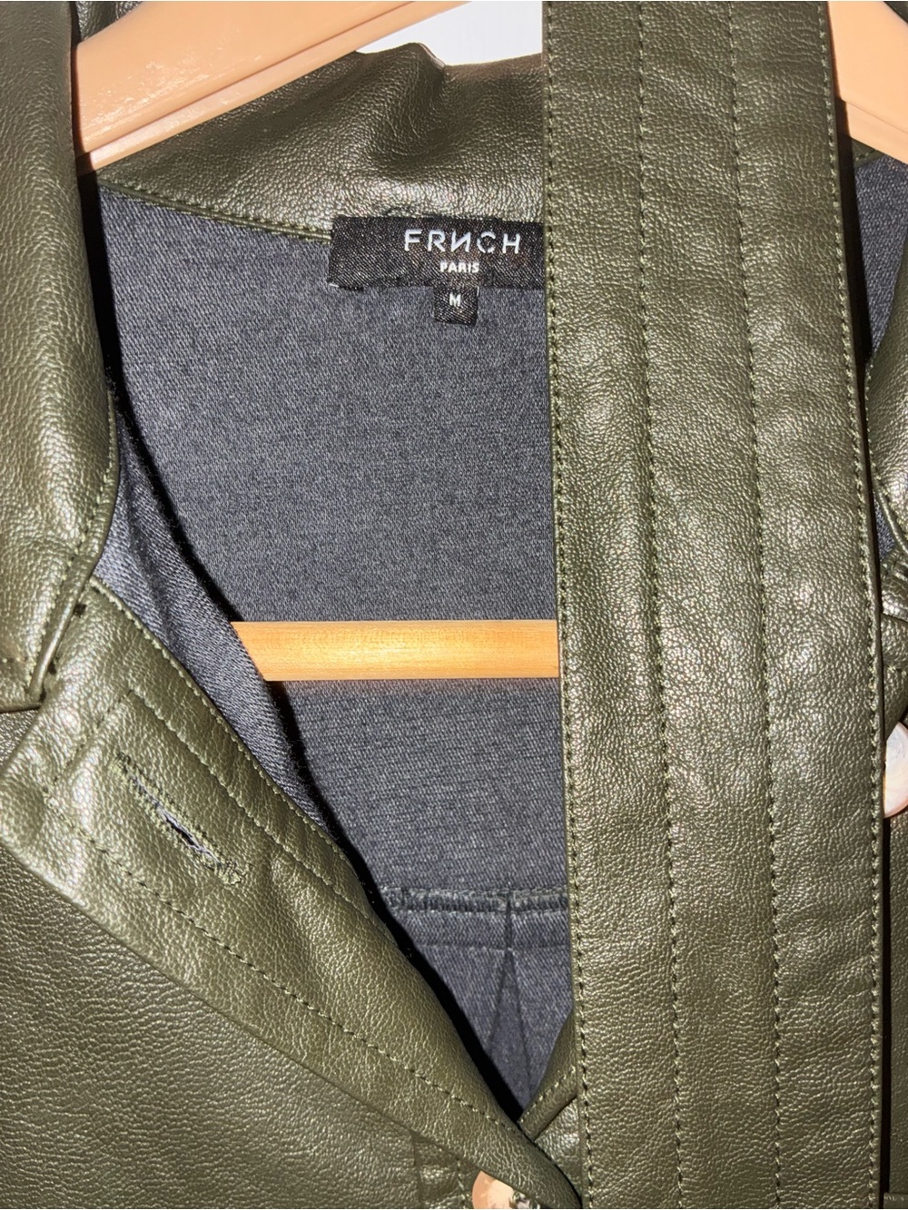 FRNCH Paris Faux Leather Shirt Dress